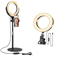 Ring Light for Computer Video Conference Lighting - Laptop Ring Light with Clip and Tripod for Zoom Meeting, Video Calls, Webcam Lighting, Online Learning, Live Streaming, Self Broadcasting