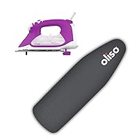 Oliso TG1600 Pro Plus 1800 Watt SmartIron with Auto Lift (Orchid) & Oliso Ironing Board Cover, durable 100% cotton lined with professional grade felt pad (Gray)