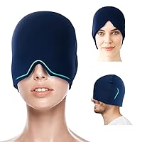 Migraine Headache Relief Cap Wrap, Hot & Cold Therapy Ice Pack Hat, Cool Gel Head Wrap, Headache Cap Face Mask, Cold Compress Head Wrap for Tension, Stress & Hangover
