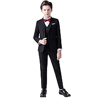 Boys' 3-Piece Suit Single Breasted Button Jacket Vest Pants Tuxedos for Formal/Party