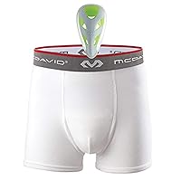 McDavid Boys' Boxer Brief Shorts with FlexCup Athletic Protection, Moisture Wicking & Cooling, Youth Sizes