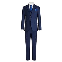 Happy Dolphin 3&5 pcs Boys Suit Set Slim Fit Kids Suit Boy Wedding Suit Communion for Boys Tuxedos Teen Suit Adjustable Waist