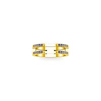 2.00 Ctw Round Cut Lab Created Sapphire Enhancer Guard Band Wedding Women's & Girls Ring 14K Yellow Gold Plated
