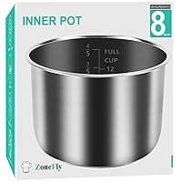 Original 8Qt Power Cooker XL Replacement Inner Pot Stainless Steel Compatible with 8 Quart Power Pressure Cooker Model PPC772 (or #PPC772) PPC780 (or #PPC780) and WAL3 Stainless Steel Inner Pot Parts