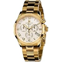 LOUIS XVI Athos Pour Femme Women's Watch Steel Strap Gold White Real Diamonds Chronograph Analogue Quartz Stainless Steel 515, gold, Bracelet