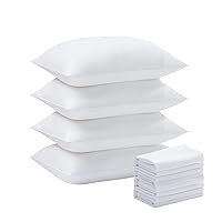 Acanva Cooling Bed Pillows for Sleeping, Premium Microfiber Filling Soft Supportive for Side Back and Stomach Sleepers,with Removable Cover Skin-Friendly, Standard(4 Count), White