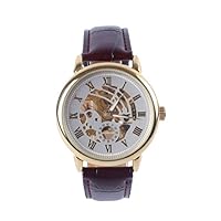 LKMAG Mens Wrist Watches Leather Strap,High-end Fashion Waterproof Business Watch Tourbillon-Hollow Automatic Mechanical Watch