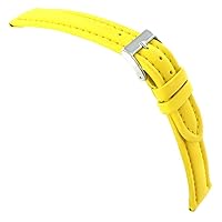 22mm Milano Yellow Genuine Calfskin Leather Padded Stitched Mens Watch Band Regular 1273