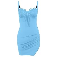 Tight Dress for Women,Womens Y2K Ruched Slit Club Night Tie Dye Summer Dress Streetwear Cut Out Midi Body Con Dresses