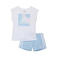 adidas girls 2 Piece Cotton French Terry Short Set