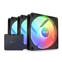NZXT F120 RGB Core Triple Pack - 3 x 120mm Hub-Mounted RGB Fans with RGB Controller - 8 Individually-Addressable LEDs - Semi-Translucent Blades - High Static Pressure & Airflow - CAM Software - Black NZXT F120 RGB Core Triple Pack - 3 x 120mm Hub-Mounted RGB Fans with RGB Controller - 8 Individually-Addressable LEDs - Semi-Translucent Blades - High Static Pressure & Airflow - CAM Software - Black