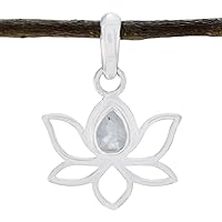 RIYO Elegant 925 Sterling Silver Genuine Rainbow Moonstone Pendant for Girl's