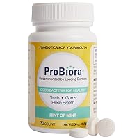 ProBiora Oral-Care Chewable Probiotic Tablets | Probiotic Supplement for Women & Men | Healthier Teeth & Gums | Fresher Breath | Whiter Teeth | Better Overall Health (30 Count, Mint)