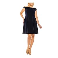 Womens Plus Knit Off-The-Shoulder Cocktail and Party Dress