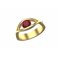 1 Ctw Solitaire Ruby Ring, 14K Solid Gold July Birthstone Ring, Ruby Ring