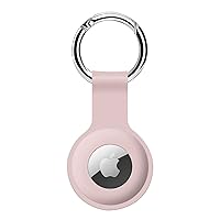 ColorCoral Holder Case for AirTags Ultra Light Silicone Sleeve for AirTags Durable Anti-Scratch Protective Skin Cover with Anti-Losing Keychain Ring Accessory Compatible with Apple AirTags (Pink)