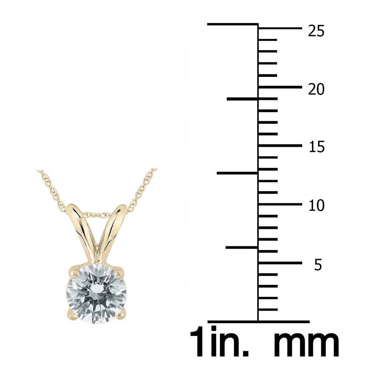 Diamond Solitaire Pendant in 14K Yellow Gold (1/4 Carat - 1/2 Carat)