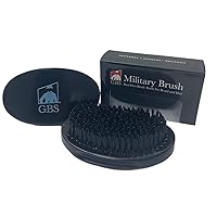 G.B.S Dual Hair Bristle Brush for Beard and Hair Hi-Gloss Block Wood Handle Curved Vegan Bristles