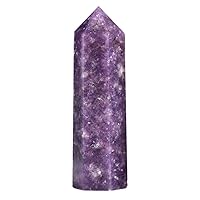 Room Decoration Natural Crystal Stone Tower Room Decor Crystal Point Raw Ore Rose Quartz Labradorite Obsidian Gemstones DIY,Obsidian,60,70mm (Color : Purple Mica, Size : 50-60mm)