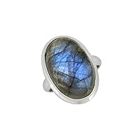 YoTreasure Labradorite Solid 925 Sterling Silver Cocktail Ring Jewelry