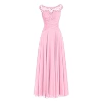 AnnaBride Mother ofThe Bride Dress Beaded Chiffon Formal Wedding Party Gown Prom Dresses Pink US 6