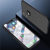 for 360 Full Cover Shockproof Case for iPhone 13 Pro Max 11 12 Pro XS Max Case ShellFor iPhone 7 8 6S Plus SE 2022 XR Screen Protector,Black with Hole,for iPhone 8