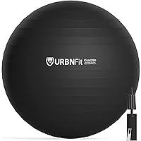 URBNFit Exercise Ball - Yoga Ball in Multiple Sizes for Workout, Pregnancy, Stability - Anti-Burst Swiss Balance Ball w/Quick Pump - Fitness Ball Chair for Office, Home, Gym