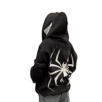 Spider Hoodie Graphic Hoodies Y2k Oversized Full Zip Up Hoodie Men Women Harajuku Vintage E-Girl Gothic Jacket Coat