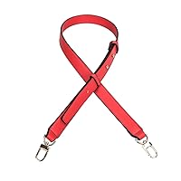 Smooth Leather Belt for Crossbody Handbags Shoulder Bag Replacement Adjustable Purse Strap Short Size Silver Clasp Red