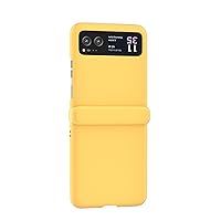 Cell Phone Case Wallet Compatible with Motorola Razr 40 Case, Hinge Protection, Shockproof, Anti Scratch Slim Phone Protective Cover, Ultra Thin Hard PC Bumper Compatible with Razr 40 ( Color : Yellow
