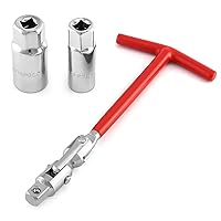 XtremeAmazing 14mm and 16mm Spark Plug Socket Wrench Thin Wall 12 Point Removal Tool 3/8 inch Square Drive Set 