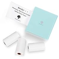 Phomemo M02 Pocket Printer- Mini Bluetooth Thermal Printer with 3 Rolls White Sticker Paper, Compatible with iOS + Android for Learning Assistance, Study Notes, Journal, Fun, Work