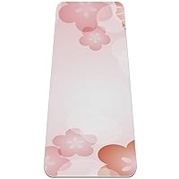 TPE Non Slip Yoga Mat Japanese Flower Pink 1/4 Inch Thick Exercise Yoga Mat Anti-Tear Workouts Mat For All Types Of Yoga, Pilates & Floor