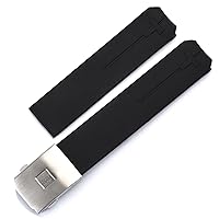 for Tissot T-Touch T013 T047 20mm Soft Silicone Rubber Watch Band Black Orange Sport Waterproof Watch Strap T091 T013420A (Color : Black-Silver, Size : 20mm)