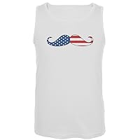 Old Glory - American Mustache Men's Tank Top - Large White