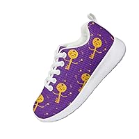 Children's Sneakers Boys and Girls Funny Pattern Design Shoes Front Lace-Up Light and Comfortable Indoor and Outdoor Leisure Sports