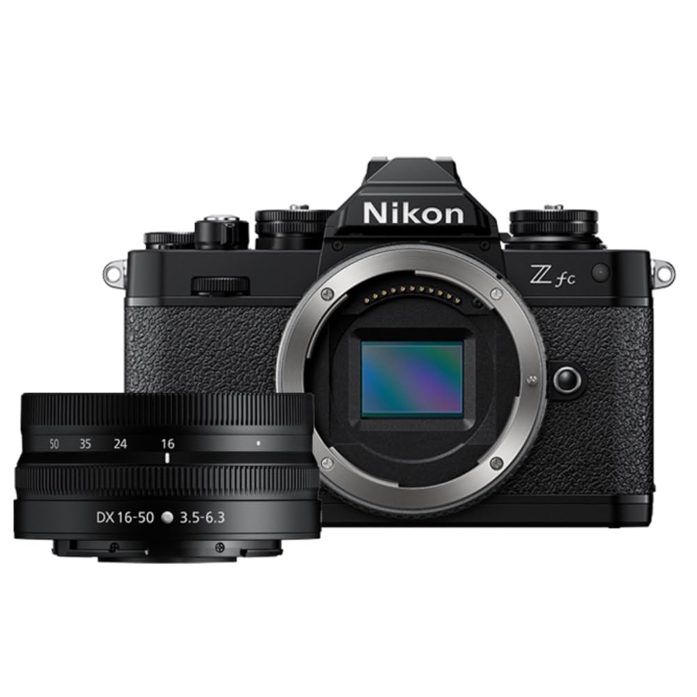 Nikon Z fc DX-Format Mirrorless Camera Body (Black) w/NIKKOR Z DX 16-50mm f/3.5-6.3 VR (Black) (Renewed)