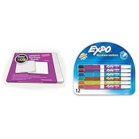 Dowling Magnets Magnetic Dry-Erase Boards (735206) and Expo Low Odor Dry Erase Markers, 12 Count