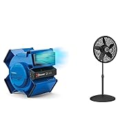 Lasko X-Blower 6 Position High Velocity Pivoting Utility Blower Fan (X12905) Oscillating Pedestal Fan, 18