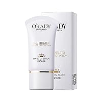 OKADY mild Organic Skin Care Cosmetics Sunblock Sunscreen for Dark Dry Skin SPF 29 | 80g / 2.82 fl.oz | Water Resistant UVA/UVB Protection Easy to Apply Fragrance Free, Kids, Unscented