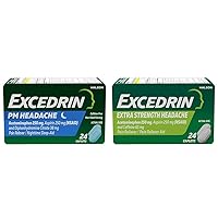 Excedrin PM 24ct Nighttime Headache Relief & Extra Strength 24ct Headache Pain Relief Caplets Bundle