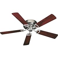 Medallion - Ceiling Fan in Traditional style - 52 inches wide by 7.48 inches high-Satin Nickel Finish-Dark Oak/Rosewood