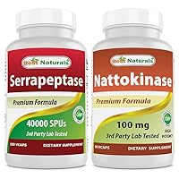 Best Naturals Serrapeptase 40000 SPUs & Nattokinase 100 Mg