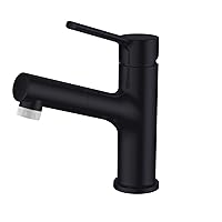 Kitchen Taps Mixer with Pull Out Spray Bathroom Taps Mixer Tap Bathroom Sink Taps Mixers 2 Spray Modes Taps for Bathroom Basin Kitchen Black,Lower