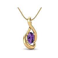 Dainty Oval Cut Minimalist Solitaire Amethyst Pendant Necklace 925 Sterling Silver Oval Shape 5x3mm