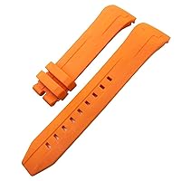 Rubber Silicone Watchband 22mm 21mm for Tissot T120417 Sea Star 1000 Series Orange Black Waterproof Diving Watch Strap (Color : Orange No Buckle, Size : 21mm)