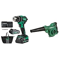 Bundle of Metabo HPT 18V MultiVolt™ Cordless Driver Drill Kit | DS18DEX + Metabo HPT 18V MultiVolt™ Cordless Li-Ion Compact Blower | Tool Only - No Battery | RB18DCQ4