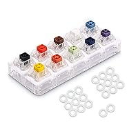 Kailh Box Switch Tester, Mechanical Keyboards Testing Clear Keycaps, 20 Shockproof and Silent Pcs O-Rings…