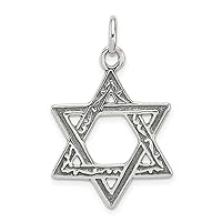 Sterling Silver Antiqued Star of David Charm Fine Jewelry Gift For Her For Women