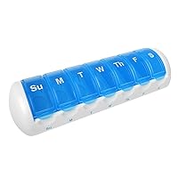 Weekly (7-Day) Travel Pill Organizer and Planner │ Removable Daily Compartments│ Great for Travel,Assorted Colors,67049
